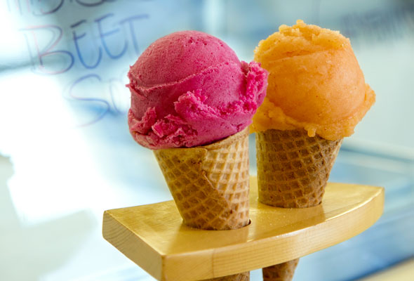 cantaloupe-and-hibiscus-beet-sorbets